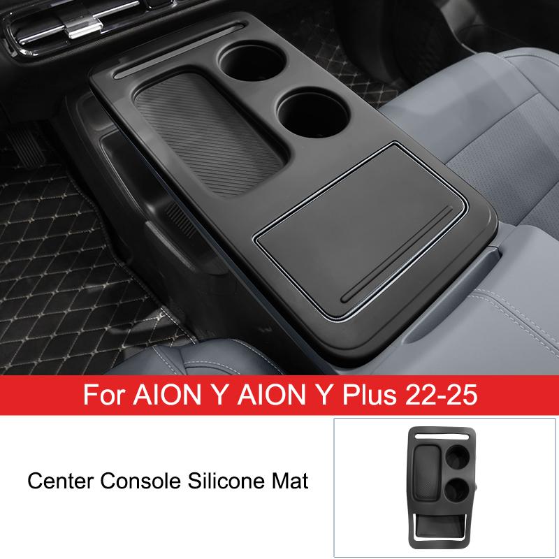 For AION Y AION Y Plus 22-25 Center Console Silicone Mat Cup Holder Panel Anti-scratch Organizer Protective Pad