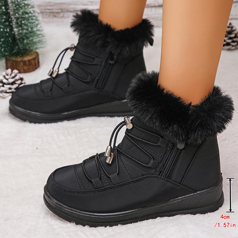 

Faux Fur Women s Waterproof Snow Boots Non Slip Warm Thicken Plush Ankle Boots Women Thick Sole Fluffy Cotton Padded Shoes 36-43 43