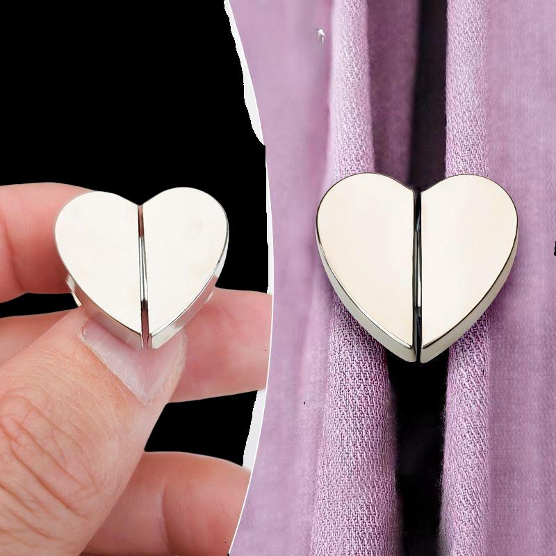 Heart-Shaped Magnetic Curtain Buckle - Strong Metal Closure & Light Leak Prevention