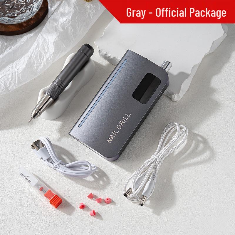 Rechargeable Silent High-Speed Nail Art Grinder - Portable Nail Salon Exclusive серый