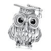 Silver Charm Owl GRADUATE Silver 925 Bead Beads