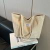Strip Large-capacity Shoulder Bag, New Street Trend Corduroy Tote Bag, Retro Solid Color Women's Shoulder Handheld