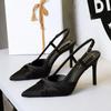 Fashion Women Vulcanized Shoes Elegant Party High Heels Thin Heel Bow Hollow Back Strap Super High Heel Pumps127