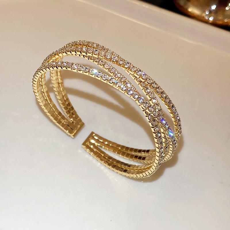Koreanisches Strass-Offenarmband: 2025 Trendiges, High-End, Luxuriöses Armband für Damen.
