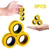 PIMPIMSKY Magnetické dekompresní hračky Hand Spinner Fingears Antistresové kroužky Prstýnek Hračky pro dekom-žlutý