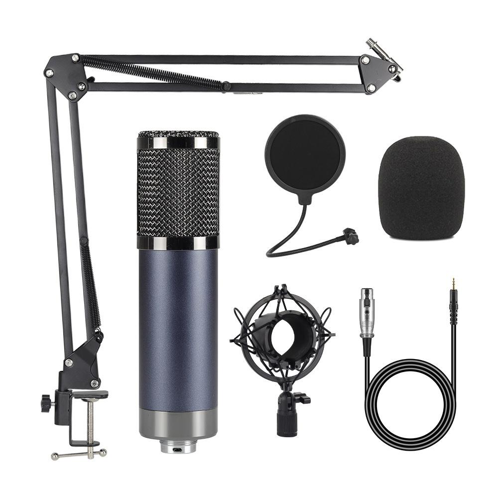 F998 Microphone F11 Podcast & Live Broadcast Set for Mobile & Computer, USB Sound Card Included