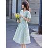 Elegant Fairy Style V-Neck Floral Summer Maxi Dress