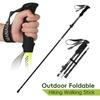 Outdoor Fold Trekking Pole Camping Portable Walking Hiking Stick for Elderly 5 Section Ultralight Carbon Fiber Telescopic Sticks