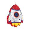 Pull String Rocket Ship Pinata Rocket Pinatas with Blindfold Bat Stick Confetti for Kids Space Themed Birthday Party Supplies