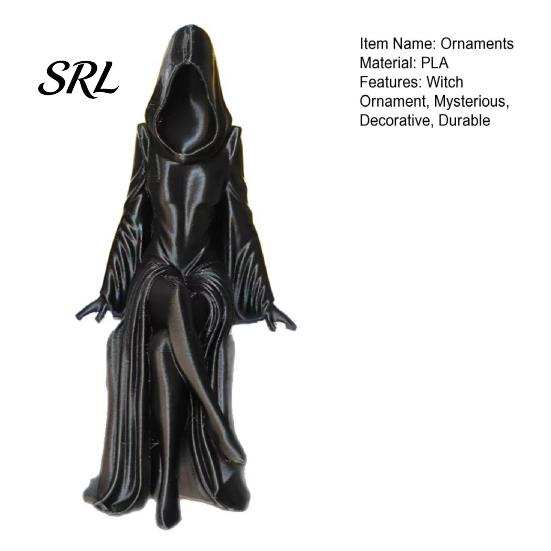 Sculpture for Gaming Table Gothic Hooded Faceless Witch Sculpture, Sitting Lady Dark Aesthetic Decorative Statues Shelves Figurine, 3D Printed