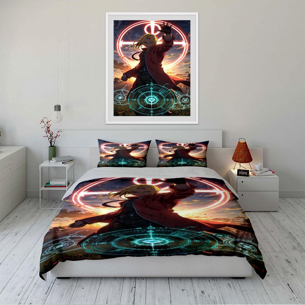 Anime Alchemist Bedding Set Bedding Set (1 Duvet Cover, 2 Pillowcases, Duvet Not Included)