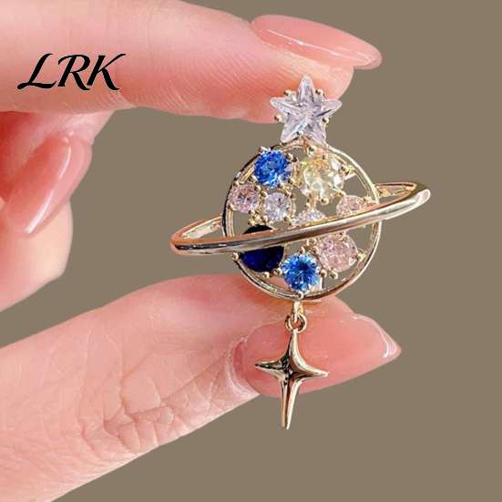 Golden Plated Scarf Pin Rhinestone Hollow Planet Brooch, Metal Lapel for Men Women, Brooch Decorative Badge Clothes Bag Hat Suits Anti Slip Collar