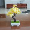 Artificial Bonsai Tree Indoor Small Fake Plants with Resin Pot for Home Office Desk Shelf Bathroom Bedroom Living Room Decoration
