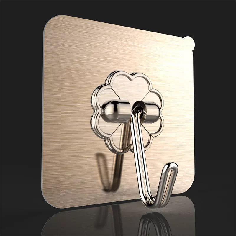 Durable Adhesive Stainless Steel Wall Hook for Heavy Duty Kitchen Use