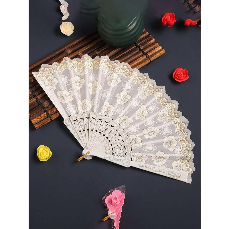 

Breezier White Cherry Cherry Hand Fan with Gold Foil Print, Suitable for Home Use one-size разноцветный
