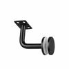 2-Piece Glass Support Hardware Set for Stair Rail, Featuring a Black Finish and Fixed-Plate Form for Mounting Tasks