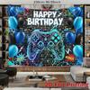 2D Neon Game Controller Photography Background Cloth for Kids Birthday
