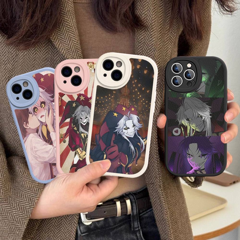 Anime The Freak Circus Pierrot Leather Phone Case For IPhone 16 15 14 17 Pro Max 11 12 Mini Plus Soft Shell
