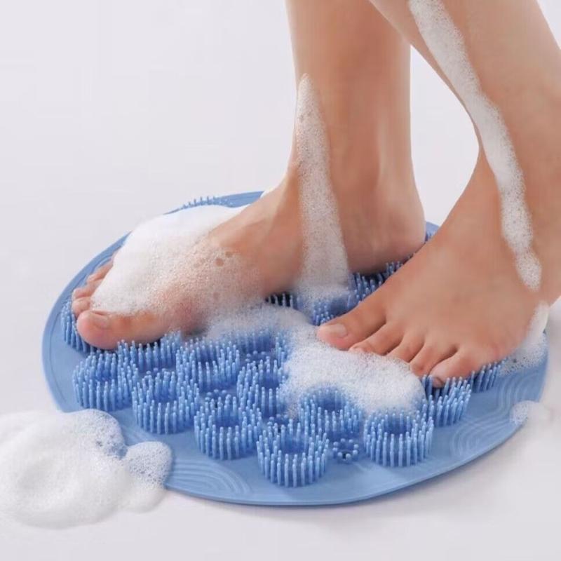 1Pc Back Scrub Bath Brush Suction Cup Non-Slip Foot Massager Pad for Bathroom Shower Deep Cleansing Skin Care