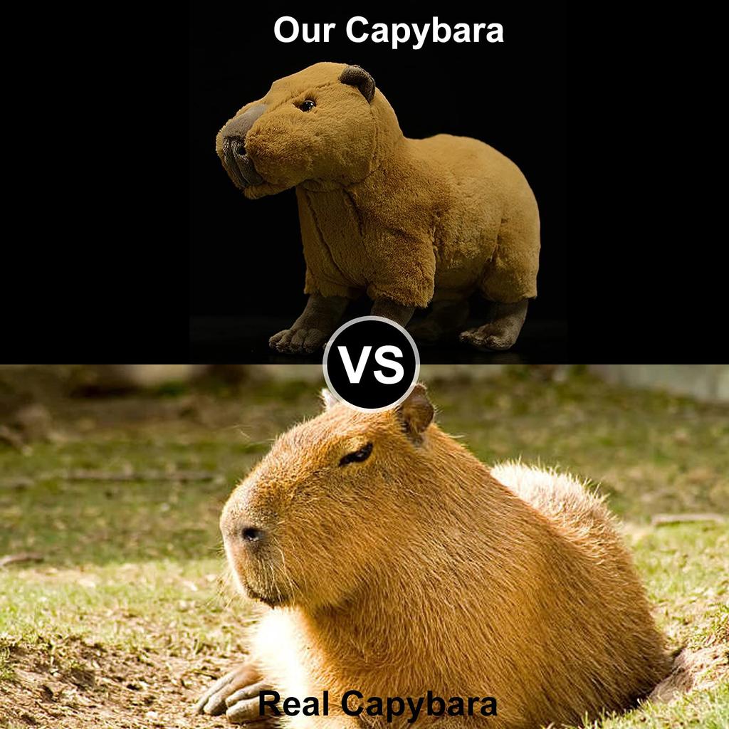 ZHONGXIN MADE Simulation Capybara Plush Toy – Soft Realistic Rodent Simulation Plush Toy, Lifelike Wild Animal, Crawling Capybara Plush Toy,