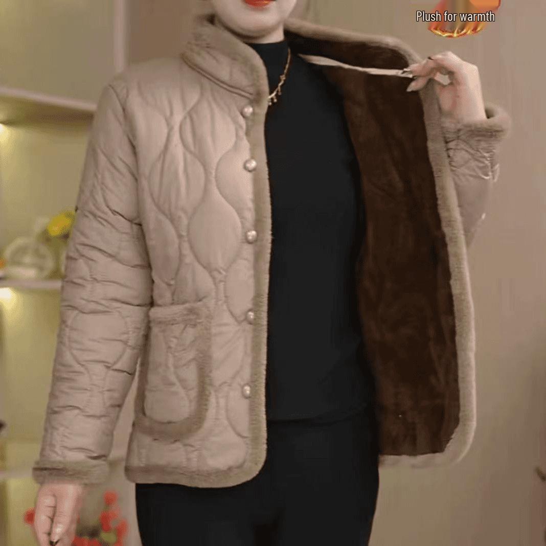

Autumn-Winter Plus Velvet Cotton Coat for Middle-Aged & Elderly Mothers – Thickened Casual Outerwear 2XL [110-120 kg] хакі
