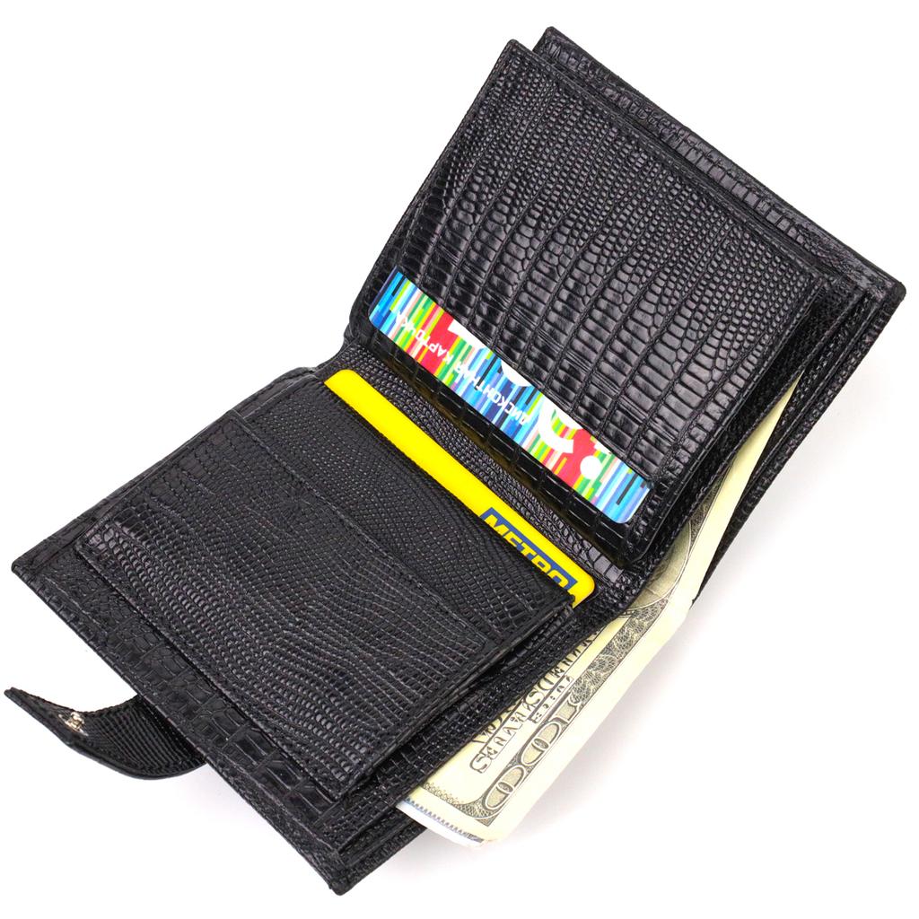 Textured Men's Wallet Made of Genuine Leather with Embossed CANPELLINI 21745 Black