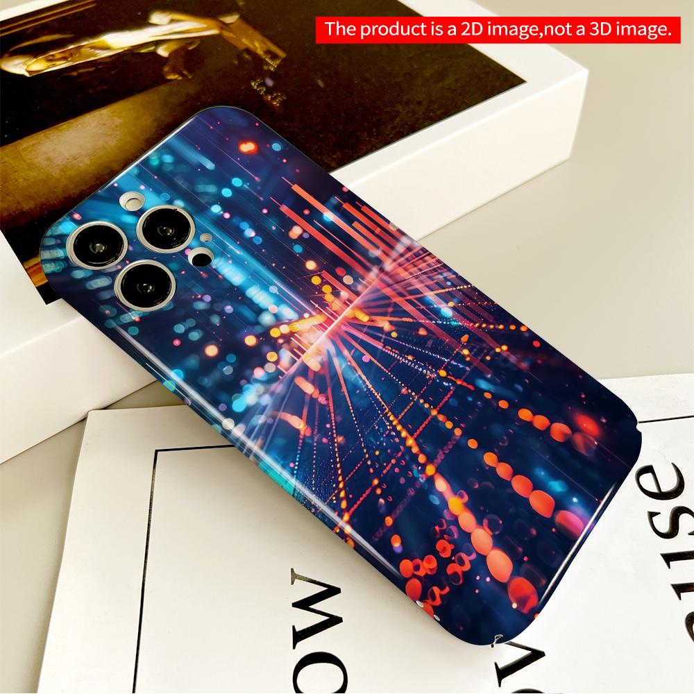 2DFlat Neon City Rain Reflections All Inclusive Film Hard Phone Case, Compatible with iPhone 18 Pro Max 17 16 15 14 13 12 11