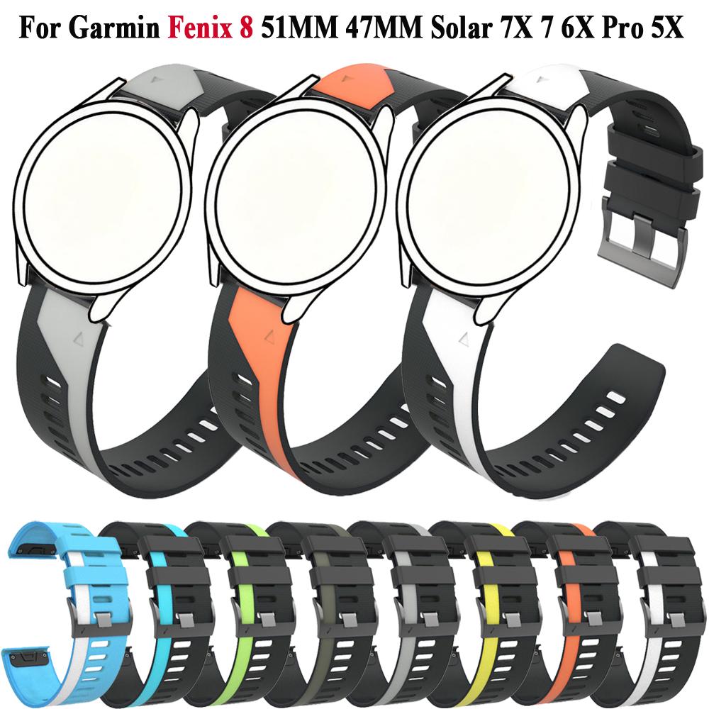 26MM 22MM Sport Wristband For Garmin Fenix 7 7X 5 5X Plus 6 6X Pro/935 945/Tactix/Enduro 3 QuickFit Silicone Watch Strap Fenix 8