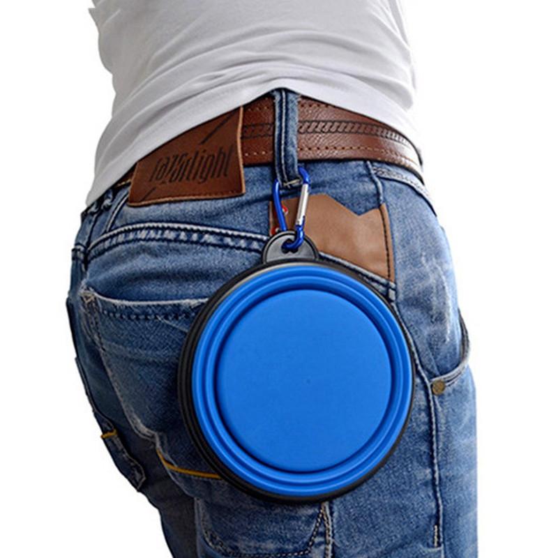 Collapsible Dog Pet Folding Silicone Bowl Outdoor Travel Portable Puppy Food Container Feeder Dish Bowl