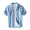 Simple Short-Sleeved Shirt For Men Casual Youth Denim Shirt Jacket For Men