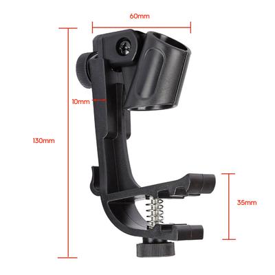 2Pcs Drum Microphone Clips Drum Adjustable Microphone Holder Drum Hoop Rim Mount Shock Mount