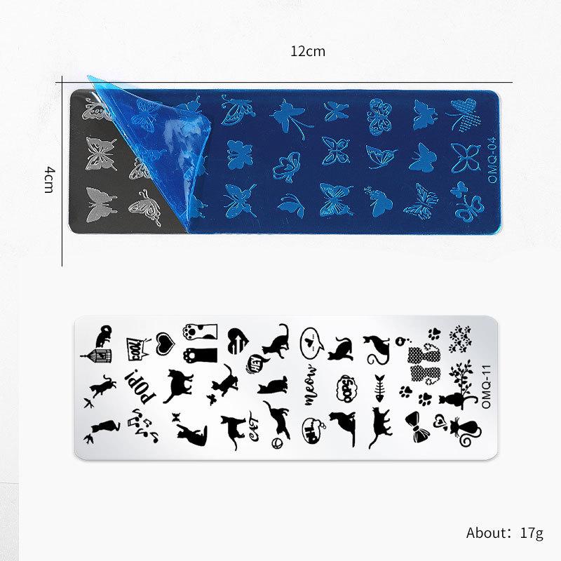 Japanese Nail Art Printing Template, Marble Christmas Snowflake Nail Art Printing Steel Plate