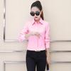 2024 Spring Women's Slim Fit Solid Color Long Sleeve Korean Style Single-Breasted Shirt