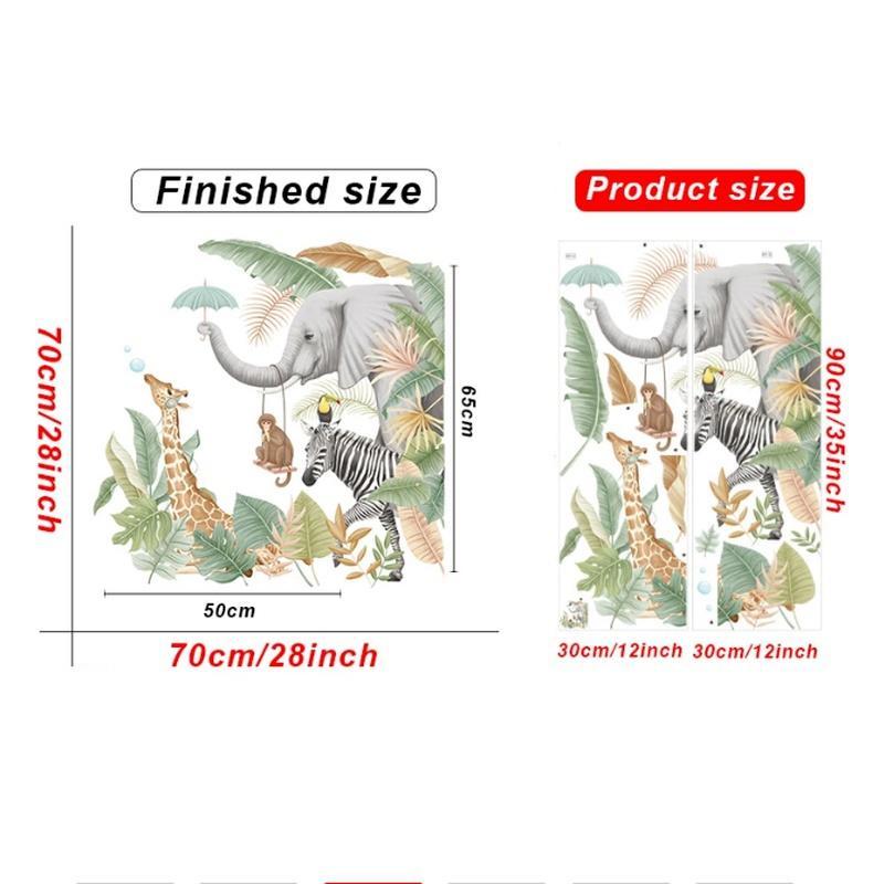 Large Tropical Animals Wall Stickers for Kids Room Living Room Bedroom Wall Decor Room Decor PVC Wall Decals for Home Decoration