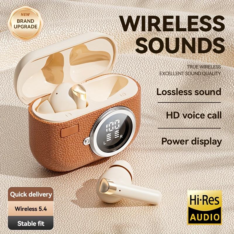 

Беспроводные наушники Bluetooth 5.4, наушники с басами, стереонаушники с шумоподавлением, микрофон, водонепроницаемость IP7, срок службы батареи 36 ч. коричневый