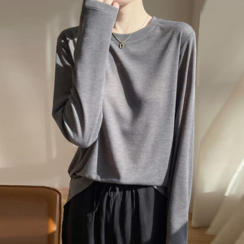 Navava Women Daily Plain Round Neck Long Sleeve T shirT nT2866