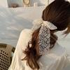 Elegant Lace Embroidery Bow Hair Ties Solid Color Retro Headdress Hair Ties Sweet Girls Princess Hair Accessories Gift Hair Rope
