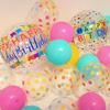 Transparent Wave Dot Smiley Face Balloon for Children's Day & First Birthday Party Decorations