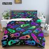 Neonfarbenes Bettbezug-Set King Regenbogen-Farbverlauf Kürbis Bettwäsche-Set Mikrofaser Steppdeckenbezug Halloween-Thema Einzelner Bettdeckenbezug