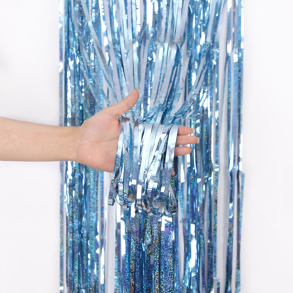 By Gorgeous 1m 2m Shiny Laser Rain Curtain For Creative Birthday And Decorations Event