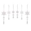 Set of 6 Christmas Tree Adornment Transparent Snowflakes Hangings Acrylic Pendant Ornament Stylish Party Decoration