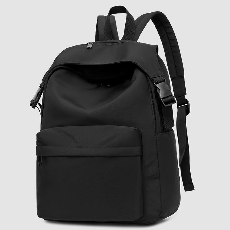 Daily Large Capacity Travel School Backpacks Ladies Pure Color Shoulder Knapsacks Nylon Zipper Shopping Rucksacks