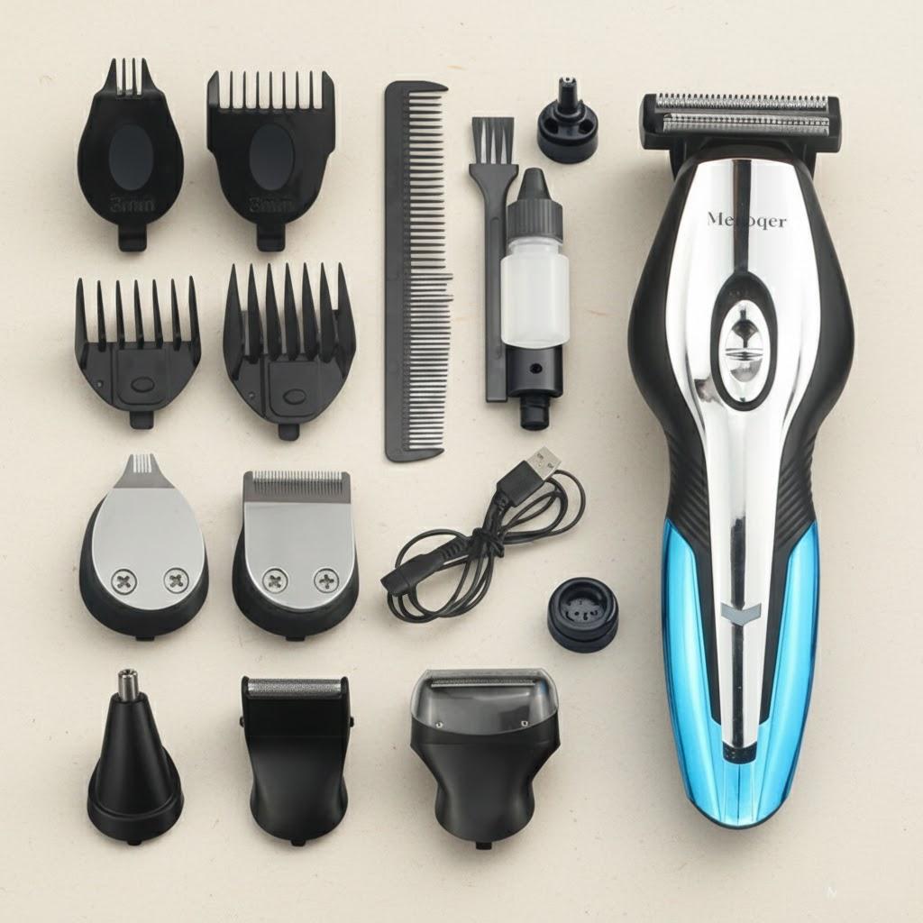

11 in 1 Rechargeable Cordless Hair Clipper Grooming Kit for Men Beard Trimmer Nose Ear Hair Removal Styling Tools синий