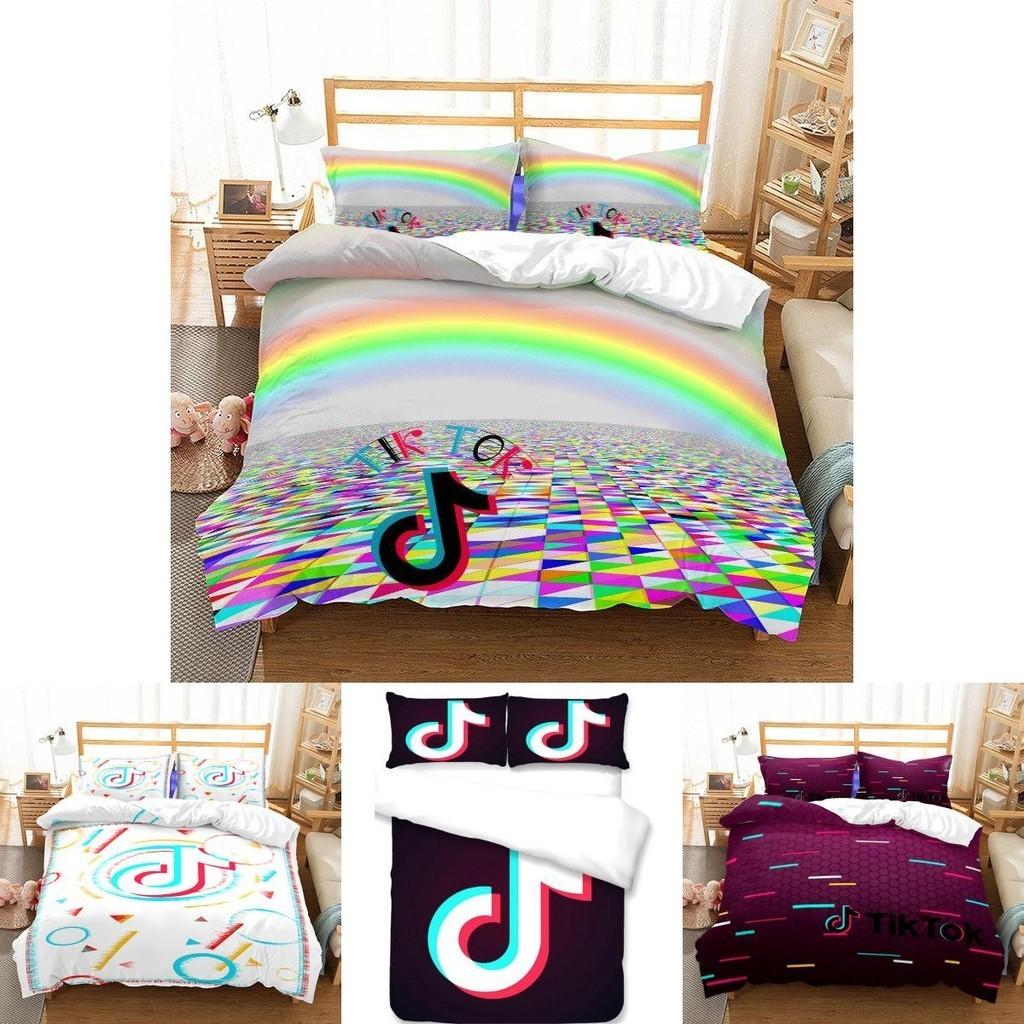 Luxurious Tiktok Pattern Duvet Cover Set With Pillowcase For Comfortable Sleep