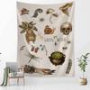 Vintage Magic Mushroom Tapestry Wall Hanging Witch Hand Mural Botanical Mystery Boho Hippie Home Decor