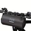 Bike Handlebar Bag Waterproof - Bicycle Handlebar Roll Bag with Large Reflective Area, Bike Front Pouch with Waterproof Zipper