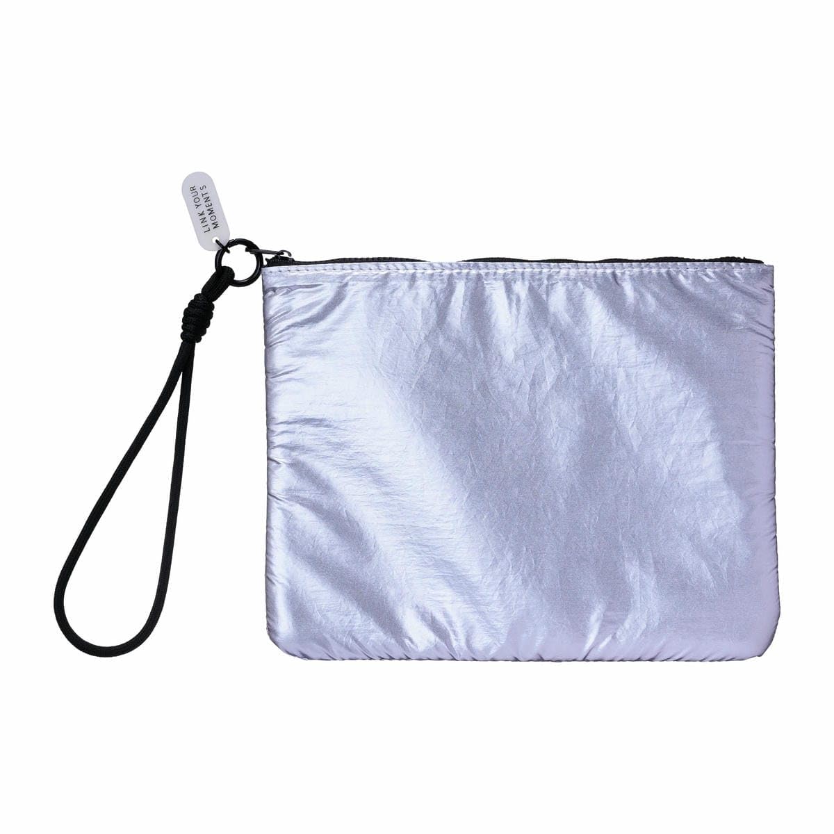 Flat Pouch with Hand Collection Marks Steel Silver Strap, HDS-PO02-MSV