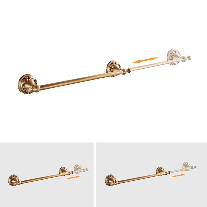 ELLEN Antik Bronze Badezimmer-Beschläge Set Verstellbarer Handtuchständer Handtuchhalter Toilettenpapierhalter Kleiderhaken EL2001A