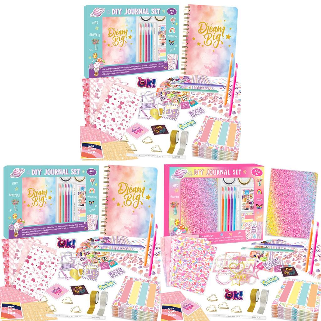Kids Gold Foil Diary Kit For Children And Up With Scrapbook Supplies Creative Gift