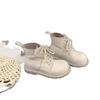 2025 new leather platform Martin boots women's versatile casual short boots heightened lace-up single shoes trendy and comfortable
